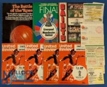 1976/77 Manchester Utd complete FAC winning season programmes homes Walsall + match ticket, QPR +