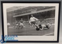 Big Blue Tube Jimmy Greaves Signed Photograph, of Jimmy Greaves England v Rest of the World 2-1
