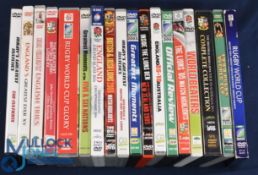 Collection of Rugby DVDs, some near Mint (18): Inc several surveys of Lions tours, RWCs, 5/6