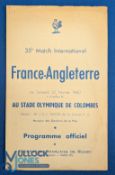 Scarce 1960 France v England France Rugby Programme: The last of the thin giveaways for this