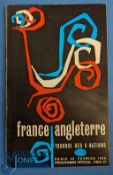 1966 France v England Rugby Programme: More colourful cover designs and packed content. G/VG