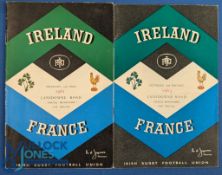 1961 & 63 Ireland v France Rugby Programmes (2): Traditional Lansdowne Road magazine-style