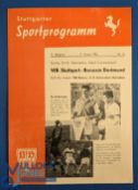 1956 VfB Stuttgart v Borussia Dortmund match programme 11 August 1956 4 page (has photos to the