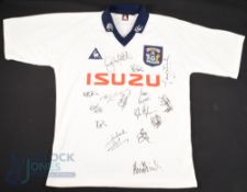 1997/98 Coventry City Multi-Signed away football shirt in white, Le Coq Sportif/Isuzu, 42/44