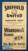 1948/49 Sheffield Utd v Manchester Utd Div. 1 fold out type match programme 18 September 1948; fair.