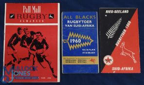 1960 NZ All Blacks Rugby Tour Itineraries/Fixture Cards etc (3): The Caltex and Mobilgas Fixture