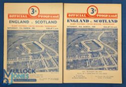 1949 & 51 England v Scotland Rugby Programmes (2): Two Calcutta Cup editions, traditional England