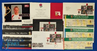 Lewis Moody England Rugby Memorabilia (16): His 2007 RWC Changing Room Picture, four England