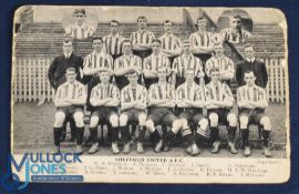 1908/1909 Sheffield United black & white team postcard with players named, by R Scott & Co of