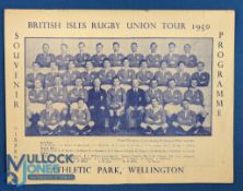 1950 British & I Lions Test Rugby Programme: Big Lions squad to front cover of the large third