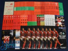 1936-2013 Wales v Ireland Rugby Programmes (70+): 1936 missing centre pages, others mixed and with