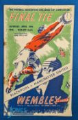 1948 FAC final match programme Blackpool v Manchester Utd 24 April 1948 at Wembley; rusty staple