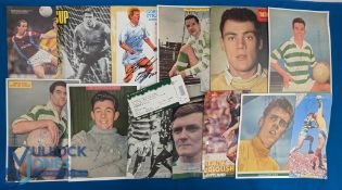 Collection of Celtic magazine photographs signed by the players to include Ronnie Simpson, Bertie
