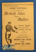 Scarce 1950 British & I Lions Rugby Programme: Harder to find 12pp buff issue from the game won 24-9