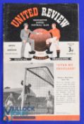 1951 Manchester United v Aberdeen friendly football programme No 25 2nd May 1951, fair overall