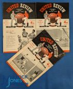 1953/54 Manchester Utd home match programmes Aston Villa (24 October), Cardiff City (3 April),