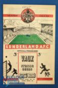 1953/54 Sunderland v Manchester Utd Div. 1 match programme 27 February 1954; date on cover, team