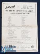1968 British & I Lions Rugby Programme v Griquas: At Kimberley, 6/7/68. Single sheet local issue,