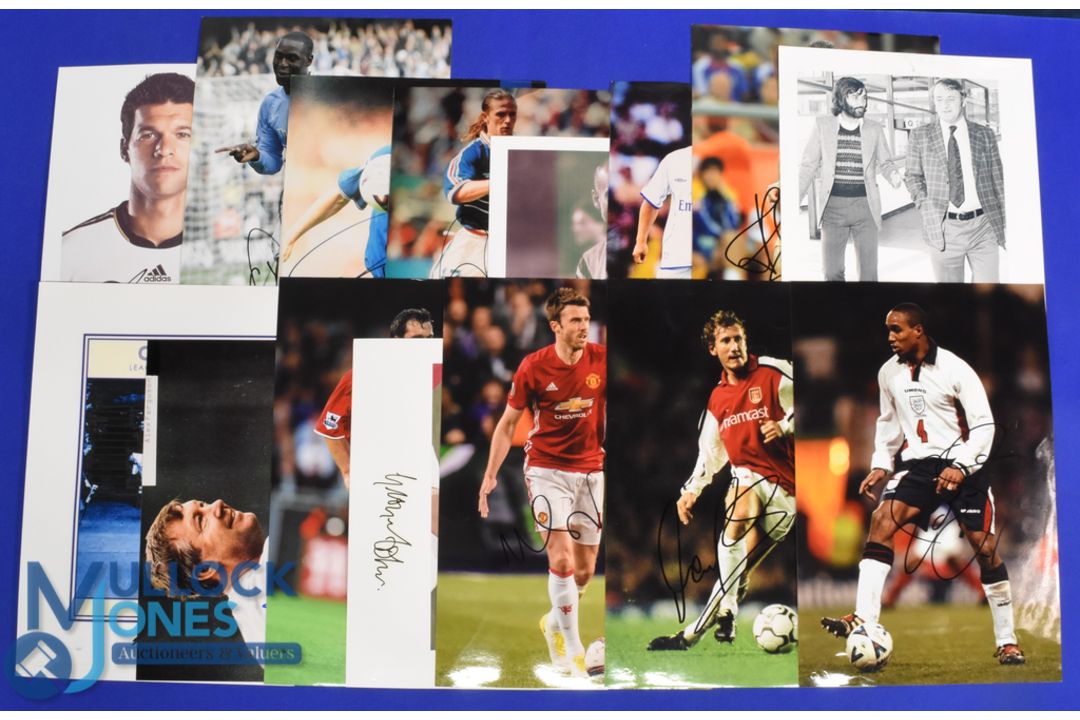 Selection of Signed football photographs (14) features Paul Ince, Ray Parlour, M Carrick, M - Image 1 of 8