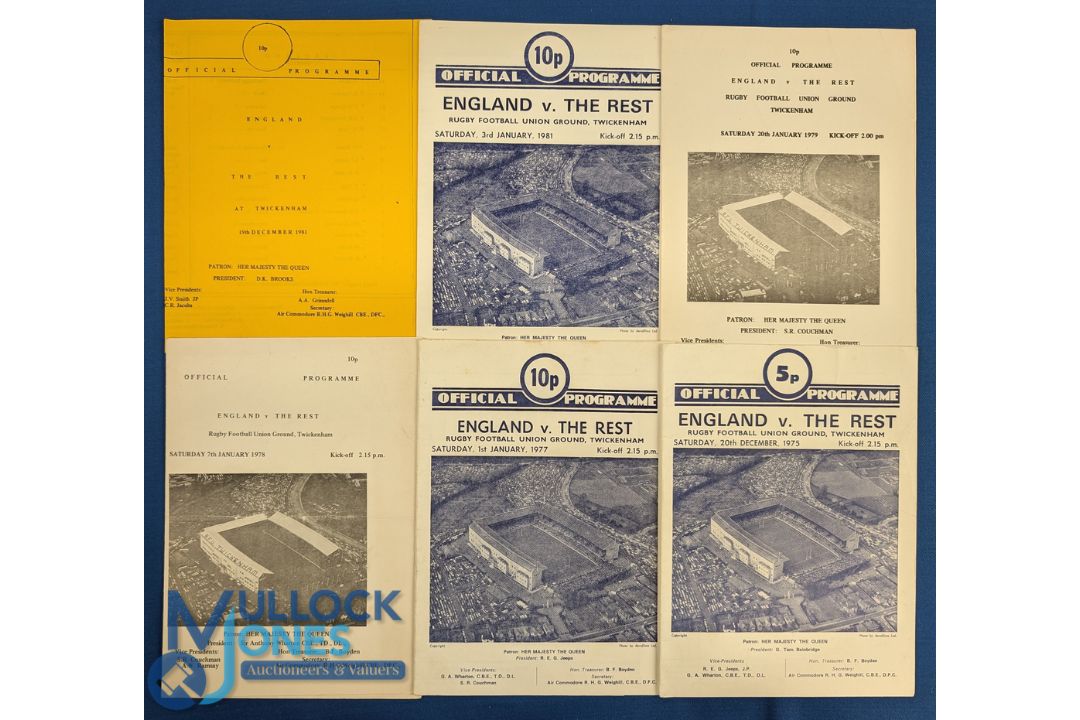 1975, 77-79 & 81 England Rugby Final Trial Programmes (6): Quality of production declines later in