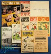 Assorted football programmes (9) to incl 1956 Div 3 (South) v Div 3 (North) challenge match, 1988