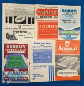 1955/56 Manchester Utd away league match programmes Burnley, Charlton Athletic, Huddersfield Town,