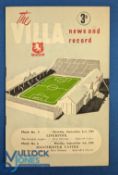 1950/51 Aston Villa v Liverpool/Manchester Utd (double issue) 2nd/4th September 1950 at Villa Park