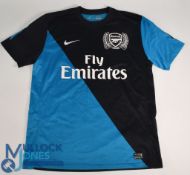 Arsenal 2011 away football shirt Nike, Fly Emirates, black/blue, short sleeve, size L