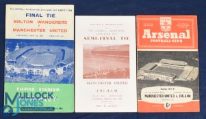 1957/58 FAC final match programme Manchester Utd v Bolton Wanderers, FAC s/f Manchester Utd v Fulham