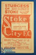 1948/49 Stoke City v Manchester Utd Div. 1 match programme 16 October 1948; slight staple rust, o/