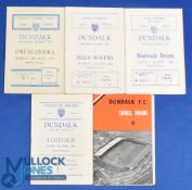 Selection of Dundalk home match programmes 1955/56 Drumcondra (Shield), 1957/58 Sligo Rovers, 1960/