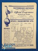 1955/56 Spurs v Manchester Utd match programme 31 August 1955; fair/good. (1)