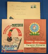 1955 Turkey v Portugal international friendly match programme 18 December 1955 in Istanbul (the only