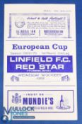 1969/70 Linfield v Red Star Belgrade European Cup match programme 1 October 1969; fair/good. (1)