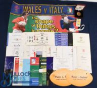Welsh Rugby Miscellany (Qty): Lovely wide selection, 30 rugby dinner menus, invites, cards, etc