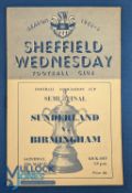 1955/56 FAC semi/final match programme at Hillsborough Sunderland v Birmingham City 17 March 1956;
