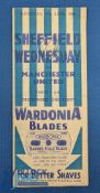 1945/46 Sheffield Wednesday v Manchester Utd programme fold out type 27 April 1946; fair, no