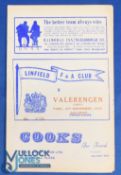 1966/67 Linfield v Valerengen European Cup Winners Cup match programme 8 November 1966; fair/