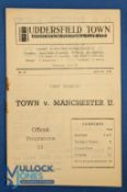 1948/49 Huddersfield Town v Manchester Utd Div. 1 match programme 6 April 1949; rust staple, overall