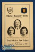 Scarce 1930 British & I Lions Test Rugby Programme: Substantial 24pp Christchurch issue for the