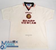 Manchester United 1996 away football shirt 'Solskjaer No 20' to reverse, Umbro, Sharp Viewcam, in