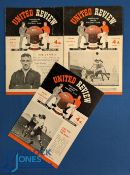 1953/54 Manchester Utd home league match programmes Sunderland (10 October), Bolton Wanderers (23