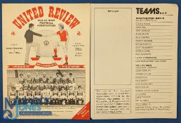 1982/83 Friendly match programme Isle of Man v Manchester Utd at The Bowl, Douglas 3 April 1983 +