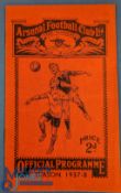 1937/38 Arsenal v Charlton Athletic football programme 2 Apr, folds, creases apparent, G overall