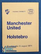 1974 Holstebro v Manchester Utd tour match small 4 page programme 8 August 1974; good. (1)