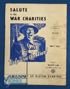 War time early 1940s Ulster Utd FC (Toronto) v John Inglis Sport Club souvenir programme 'Salute