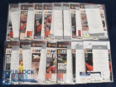 2004/2005 Manchester Utd home match programmes Manchester City + match menu and team sheet + match