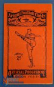 1938/1939 FAC semi/final Portsmouth v Huddersfield Town match programme 25 March 1939 at Arsenal;