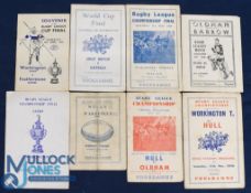 1940s-60s 'Pirate' Rugby League Programmes (8): Some grubby, from Cup and Championship Finals etc,