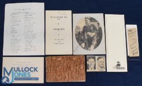 1949 NZ All Blacks Rugby Tour to S Africa Autographed Items (8): Terrific selection: loose-spined